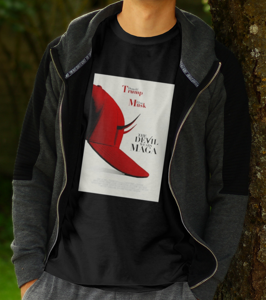 Donald Trump Elon Musk The Devil Wears MAGA Hat With Horns T-Shirt