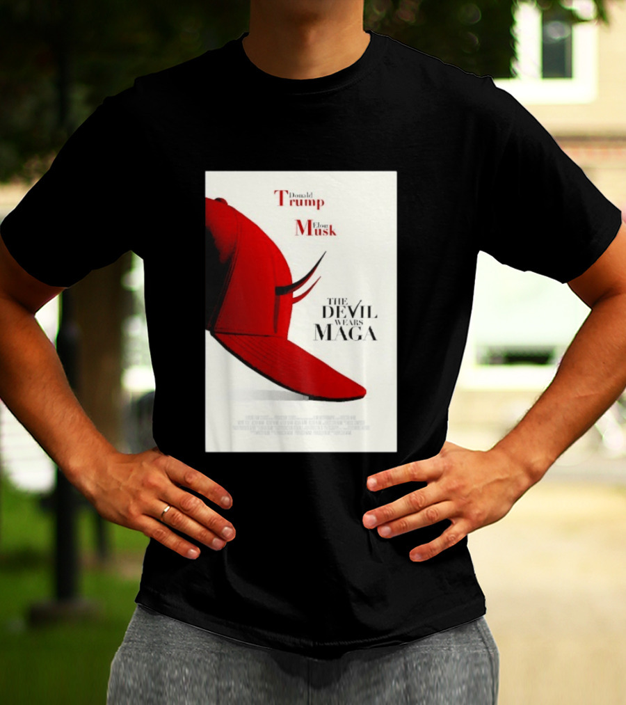 Donald Trump Elon Musk The Devil Wears MAGA Hat With Horns T-Shirt