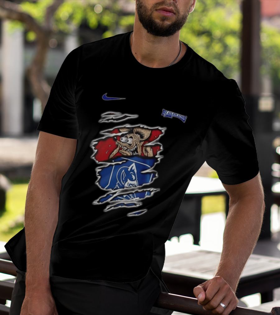 Nike Duke Blue Devils NCAA Rat Fink Built To Not Bow Blue Devils T-Shirt