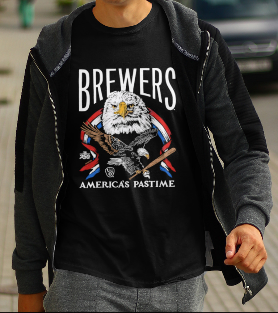 Milwaukee Brewers America's Pastime 250th Celebration Bald Eagle T-Shirt