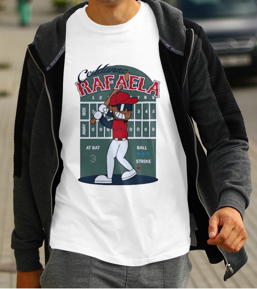 Ceddanne Rafaela Boston Red Sox MLB At Bat Scoreboard T-Shirt