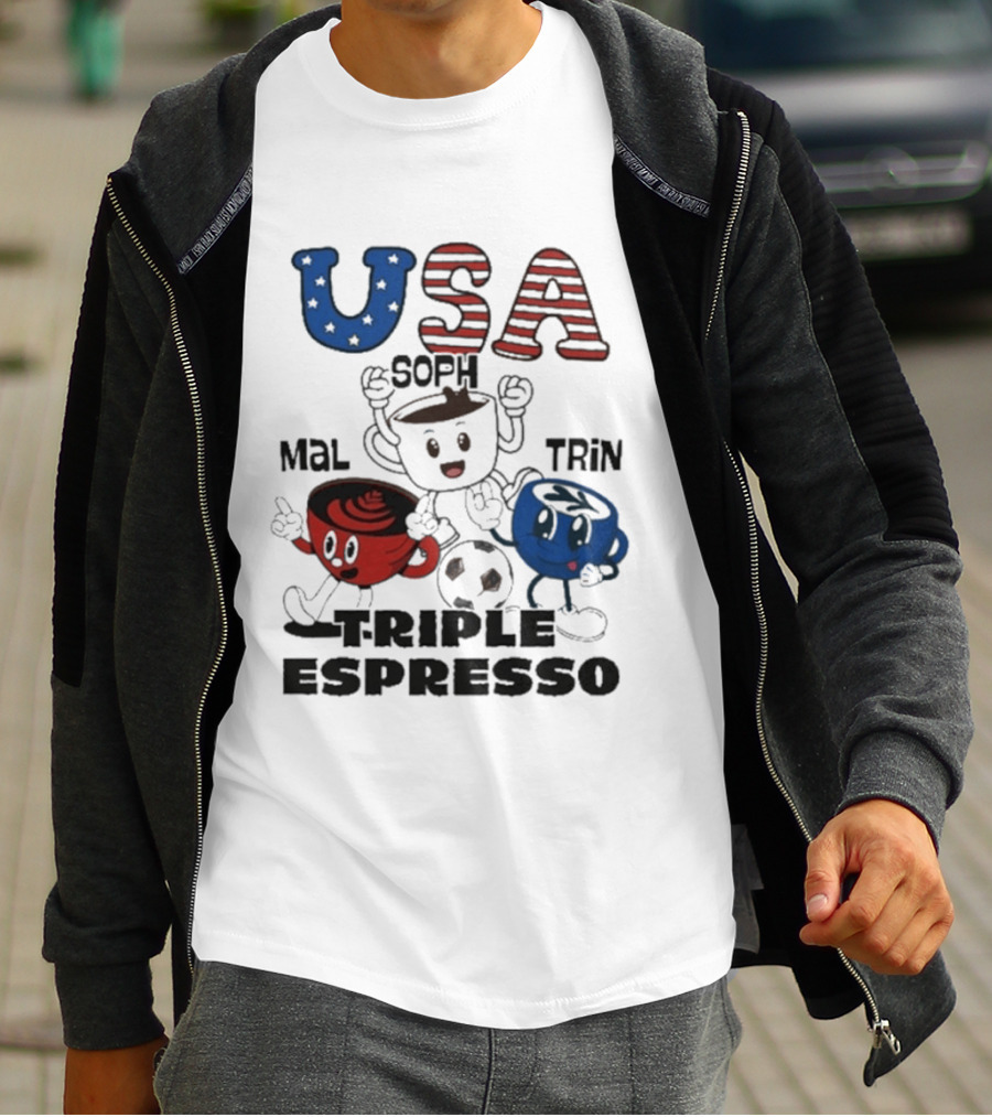 USA Triple Espresso Mal Soph Trin Soccer T-Shirt