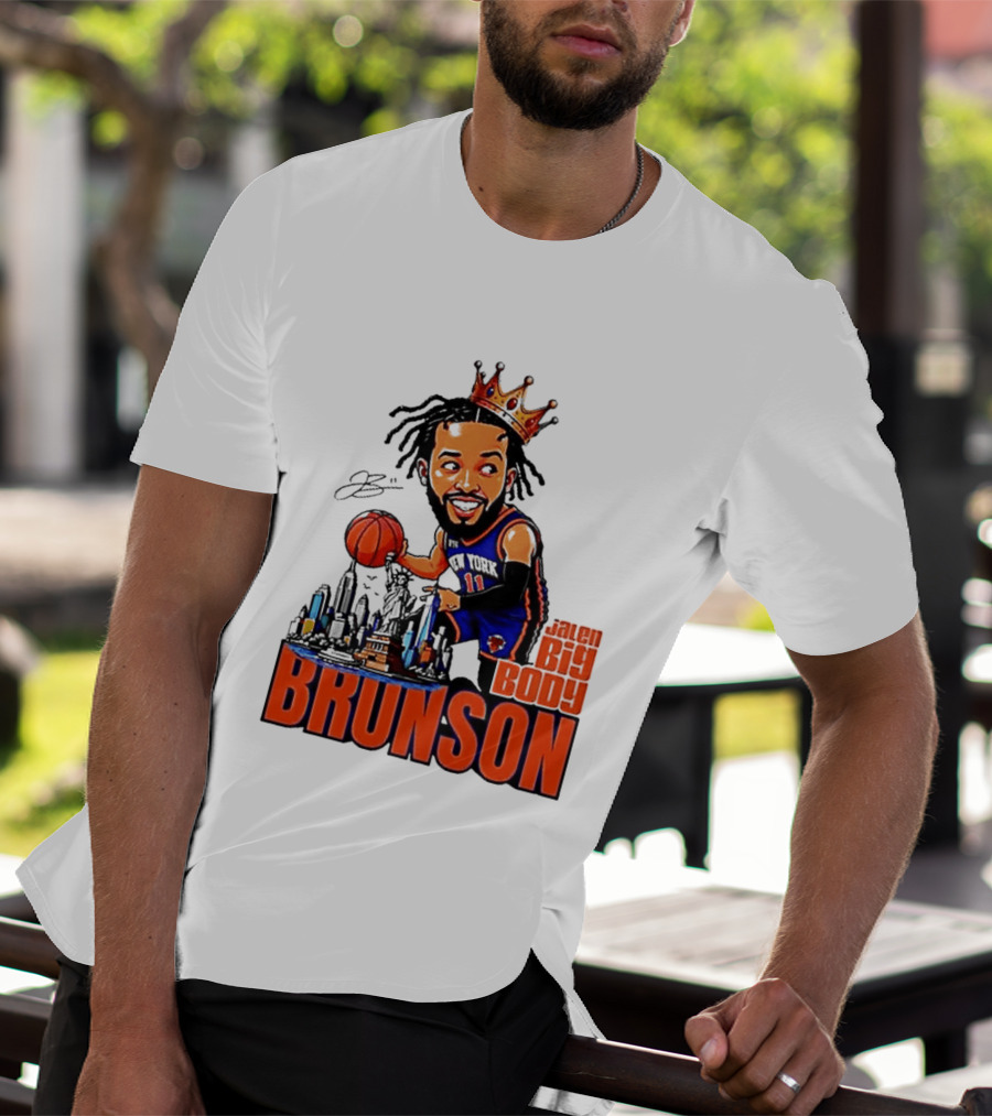 Jalen Brunson New York Knicks Big Body King 2026 Basketball Star With Crown And Skyline T-Shirt