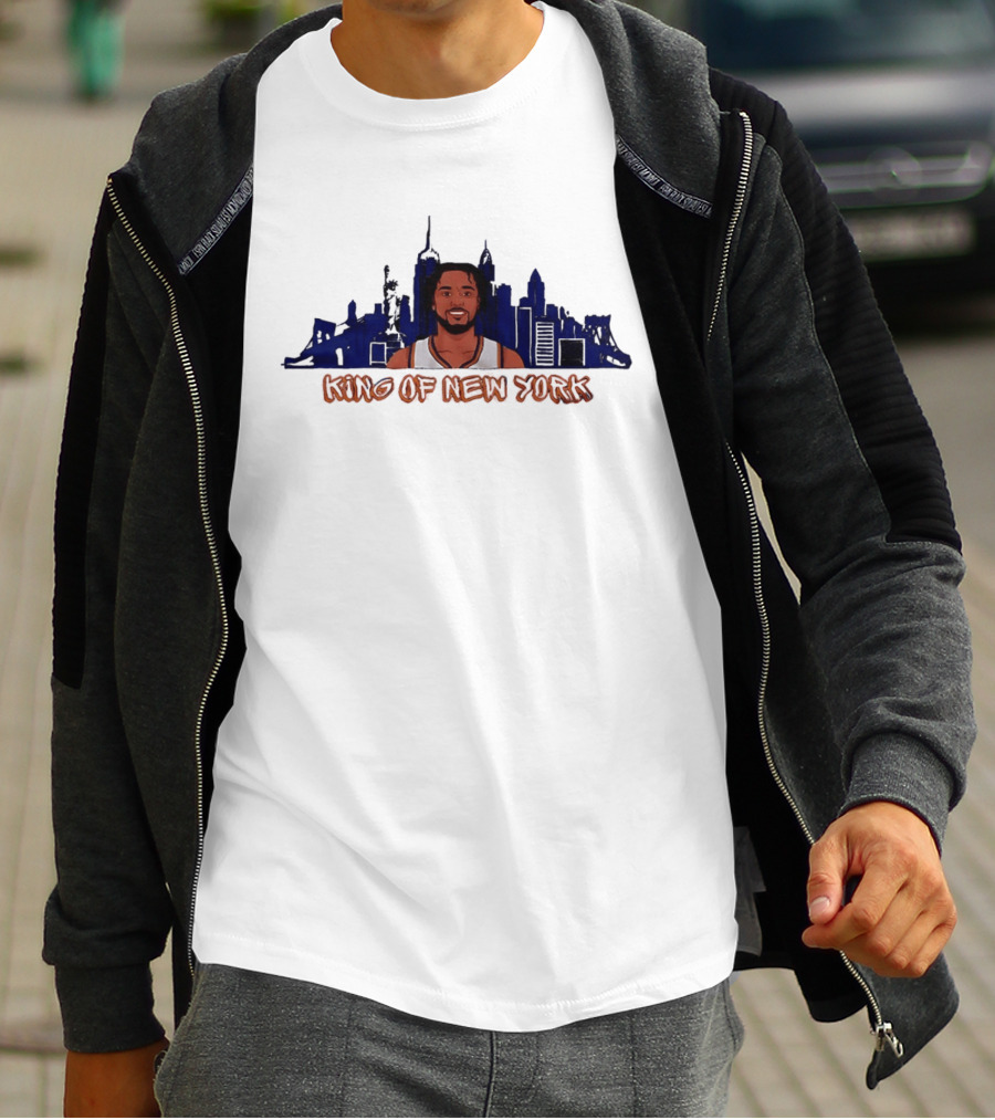 Jalen Brunson King Of New York Knicks Skyline NBA T-Shirt