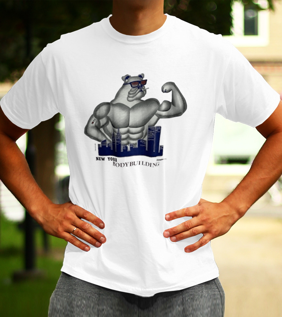 New York Bodybuilding Buff Bear Cityscape NYC T-Shirt