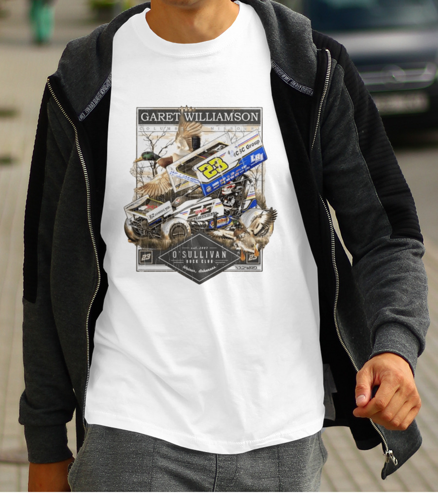Garet Williamson Sprint Car Racing O'Sullivan Duck Club Arkansas Columbia Missouri 23 Racing T-Shirt