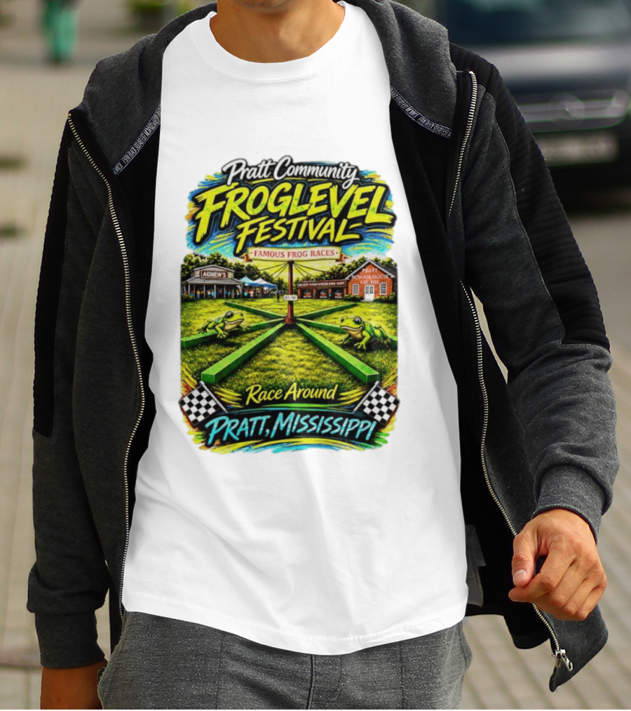 Pratt Community Froglevel Festival Famous Frog Races Race Around Pratt Mississippi T-Shirt