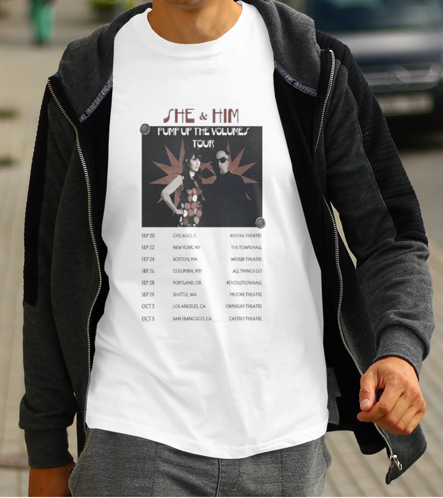 She & Him Pump Up The Volumes Tour 2026 Dates And Locations T-Shirt