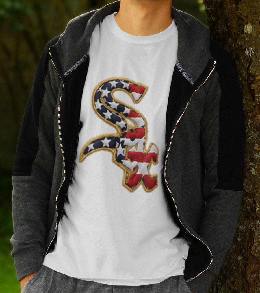 America 250th Anniversary White Sox Hat Patriotic Stars And Stripes T-Shirt