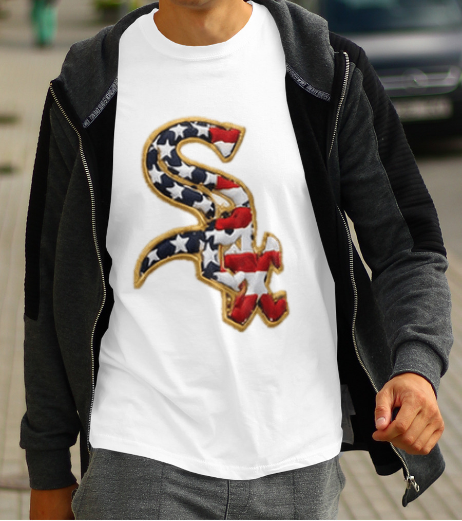 America 250th Anniversary White Sox Hat Patriotic Stars And Stripes T-Shirt