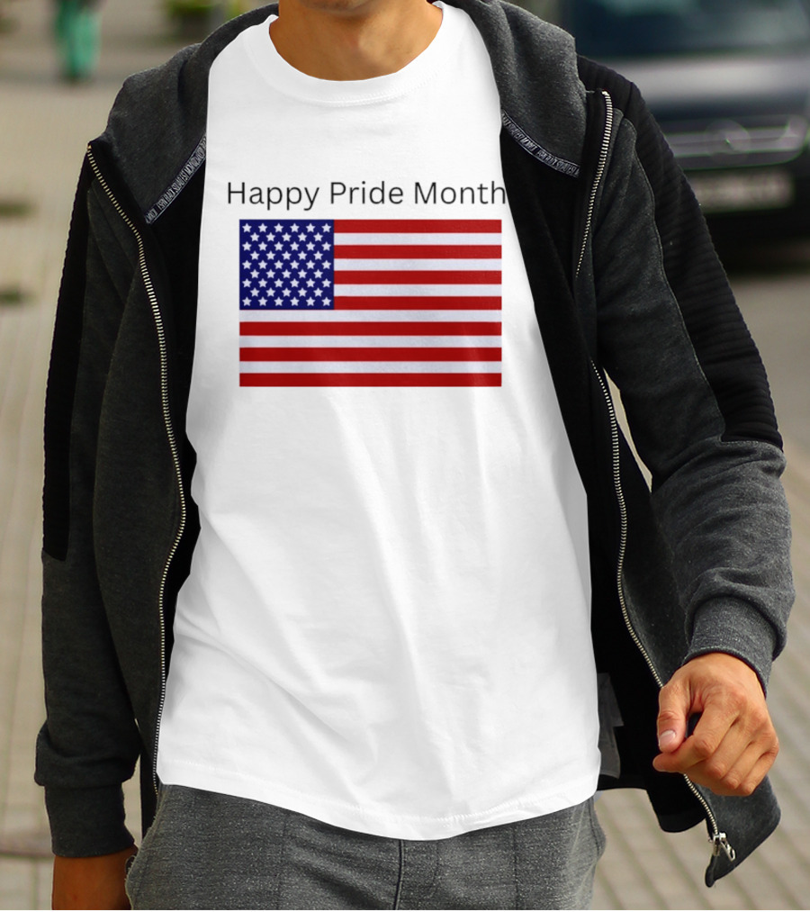 Happy Pride Month USA Flag Celebration T-Shirt