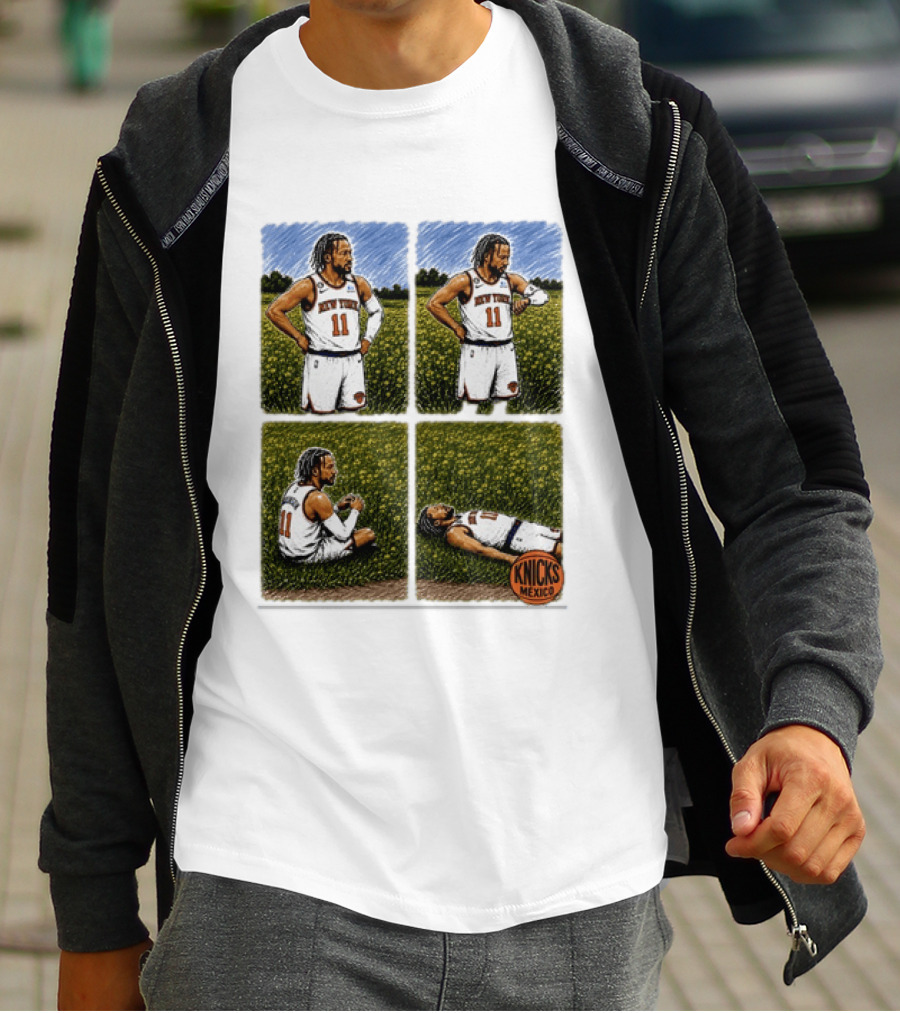 New York Knicks Jalen Brunson Whorled Tickseed Comic Knicks Mexico T-Shirt