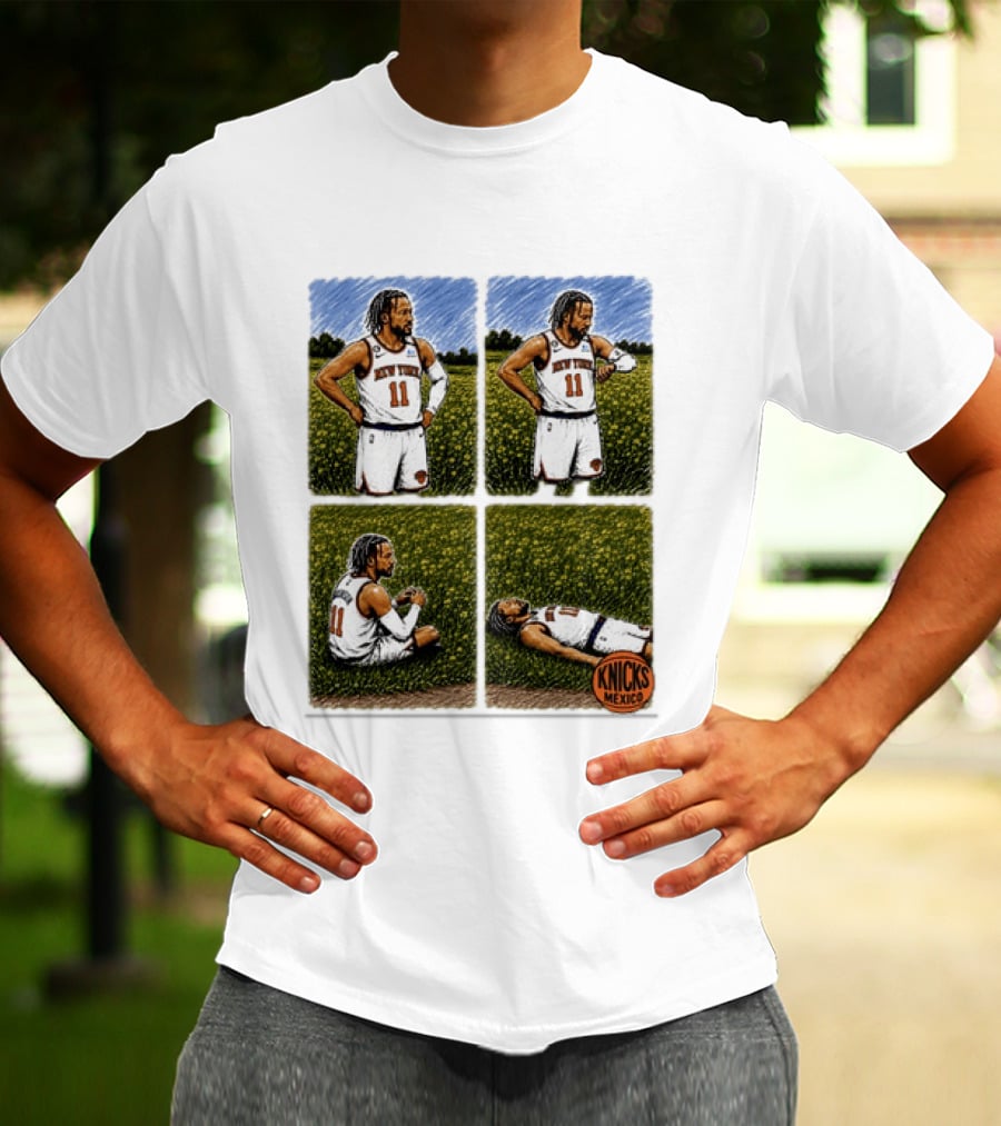 New York Knicks Jalen Brunson Whorled Tickseed Comic Knicks Mexico T-Shirt