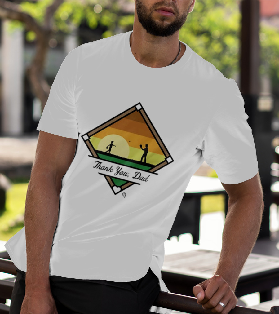 Thank You Dad Baseball Sunset Silhouette 2026 T-Shirt