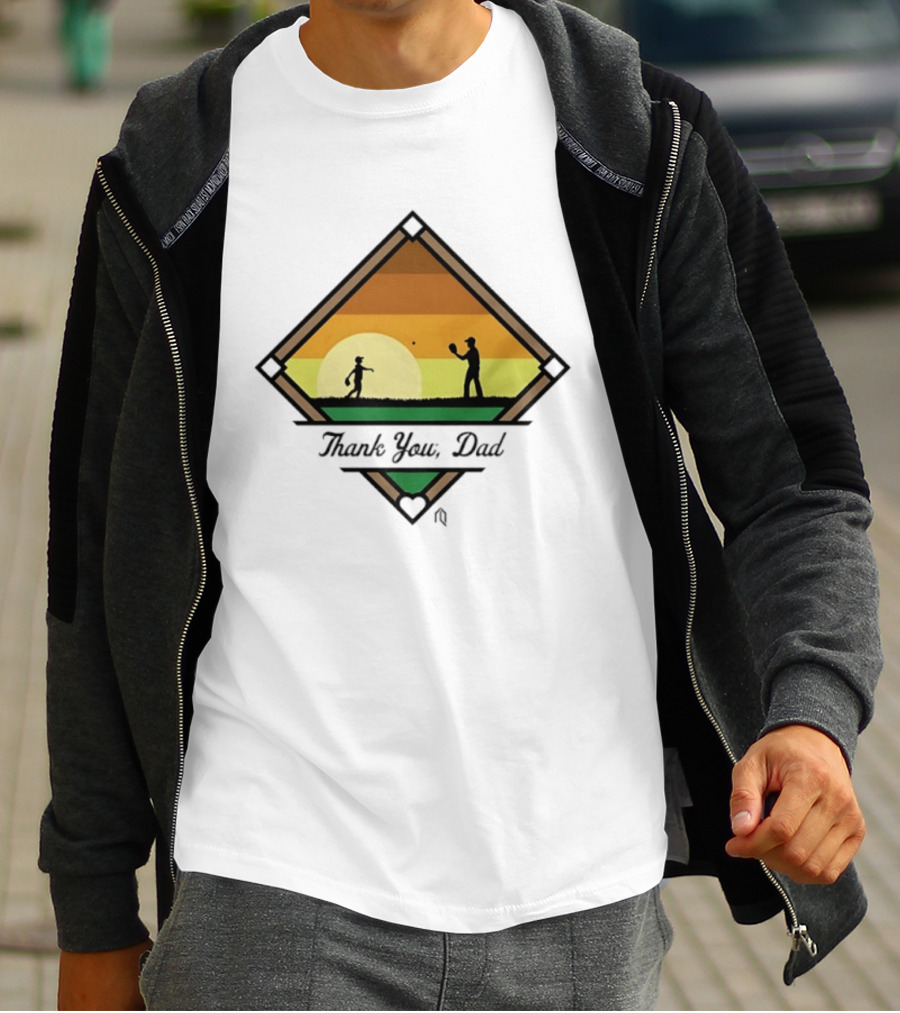 Thank You Dad Baseball Sunset Silhouette 2026 T-Shirt