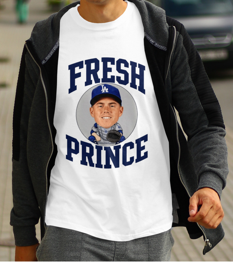 Fresh Prince Los Angeles Dodgers Baseball Player Caricature T-Shirt