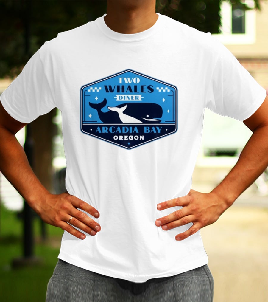 Two Whales Diner Arcadia Bay Oregon Crest T-Shirt