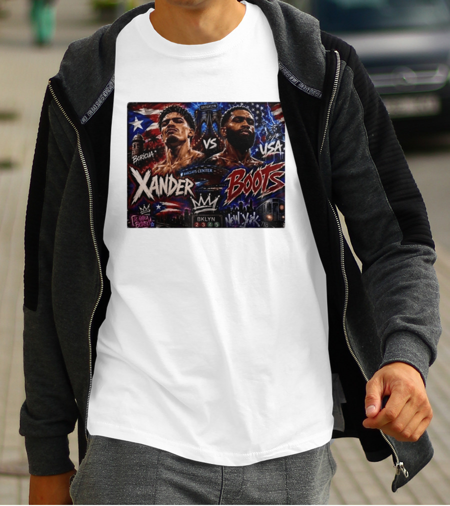 Xander Boots Boricua Vs USA Barclays Center Brooklyn NYC 718 T-Shirt