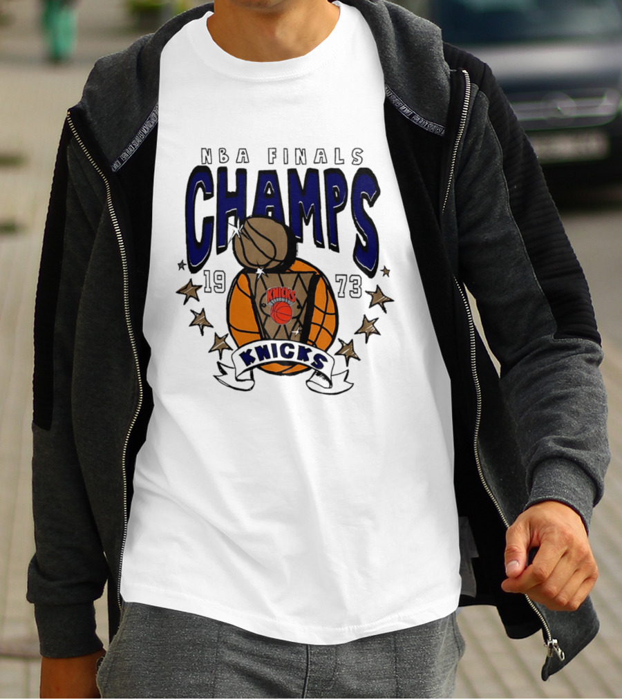 New York Knicks NBA Finals Champs 1973 Basketball Victory T-Shirt