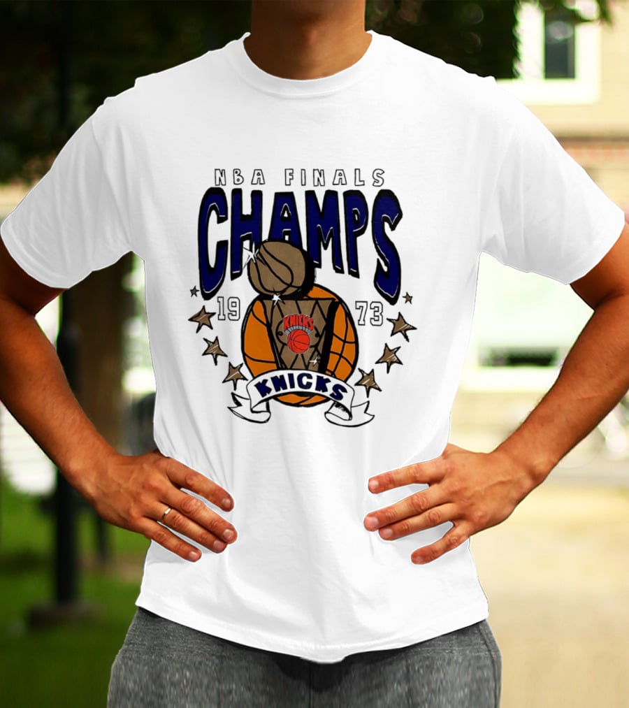 New York Knicks NBA Finals Champs 1973 Basketball Victory T-Shirt