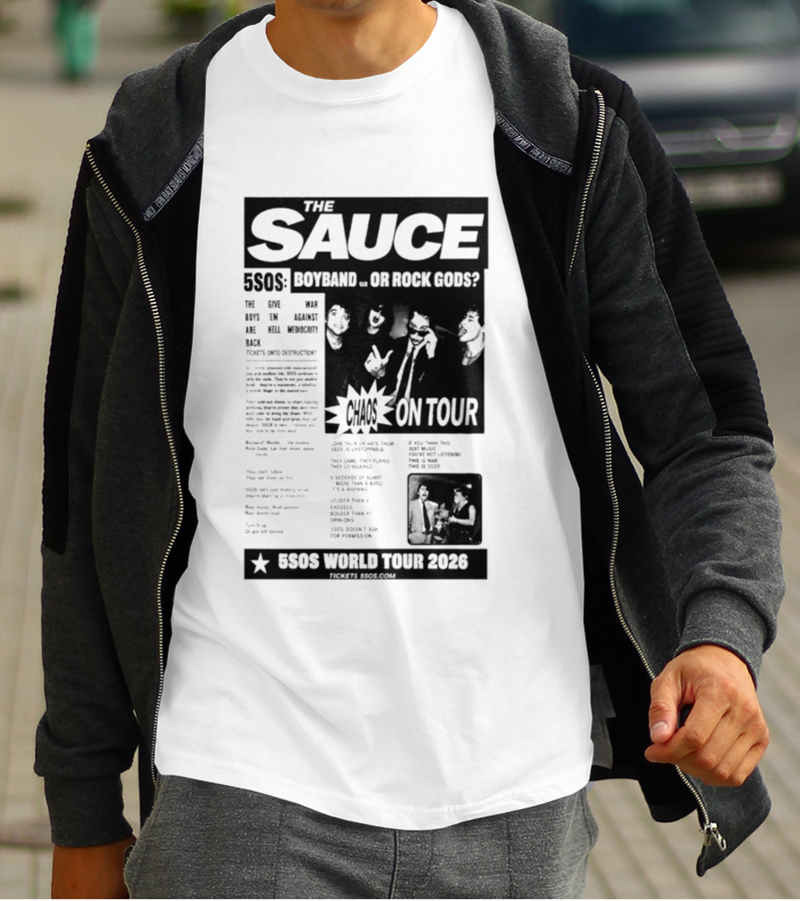 The Sauce 5SOS Chaos On Tour 5 Seconds Of Summer World Tour 2026 T-Shirt