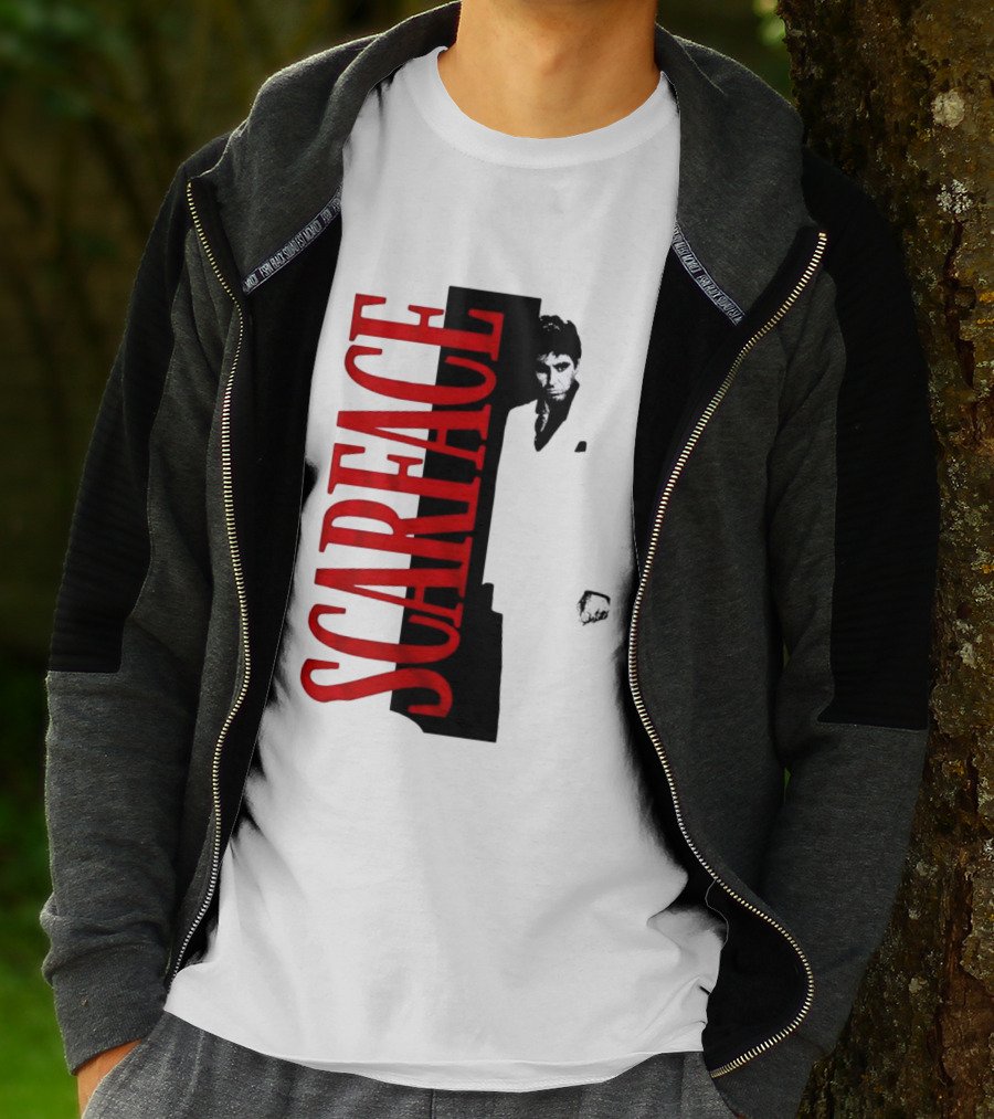 Tony Montana Scarface Movie Iconic Red Black T-Shirt