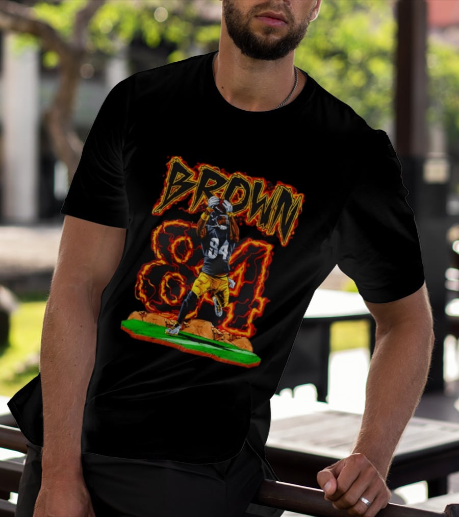 Brown 84 Steelers Wide Receiver Pittsburgh Antonio T-Shirt