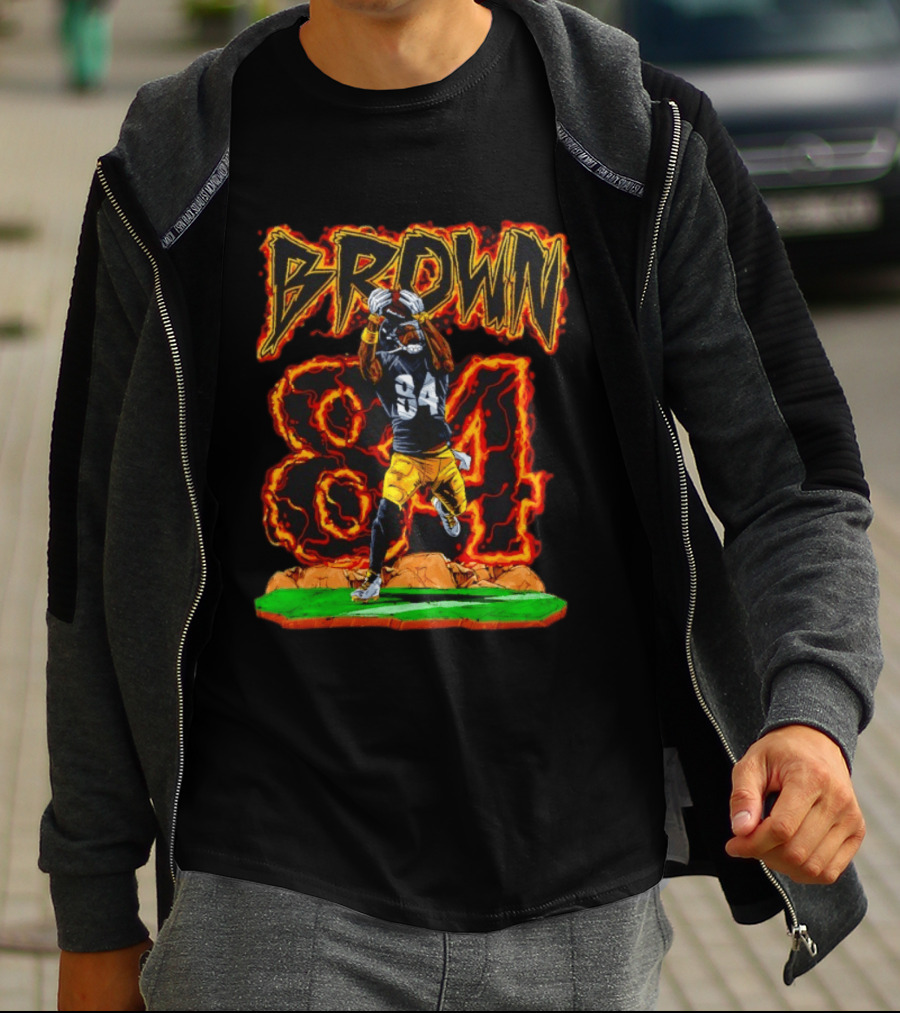 Brown 84 Steelers Wide Receiver Pittsburgh Antonio T-Shirt