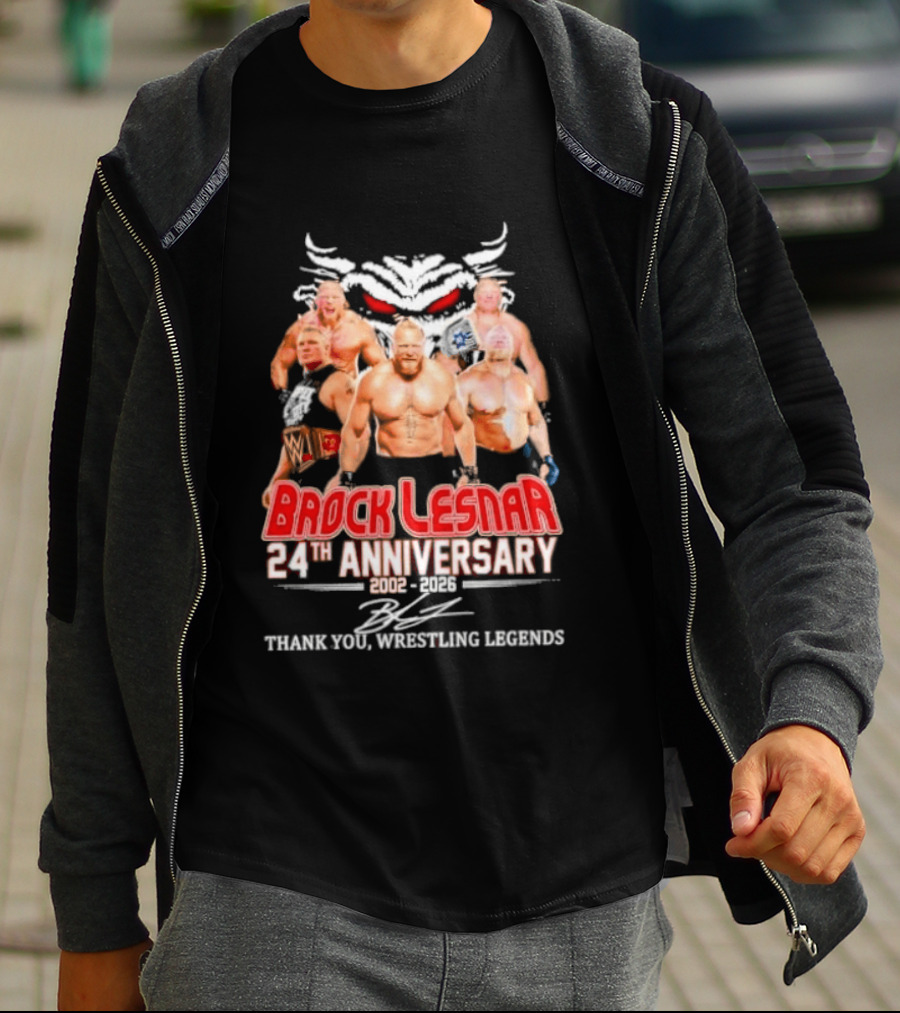 Brock Lesnar 24th Anniversary 2002 2026 Thank You Wrestling Legends T-Shirt