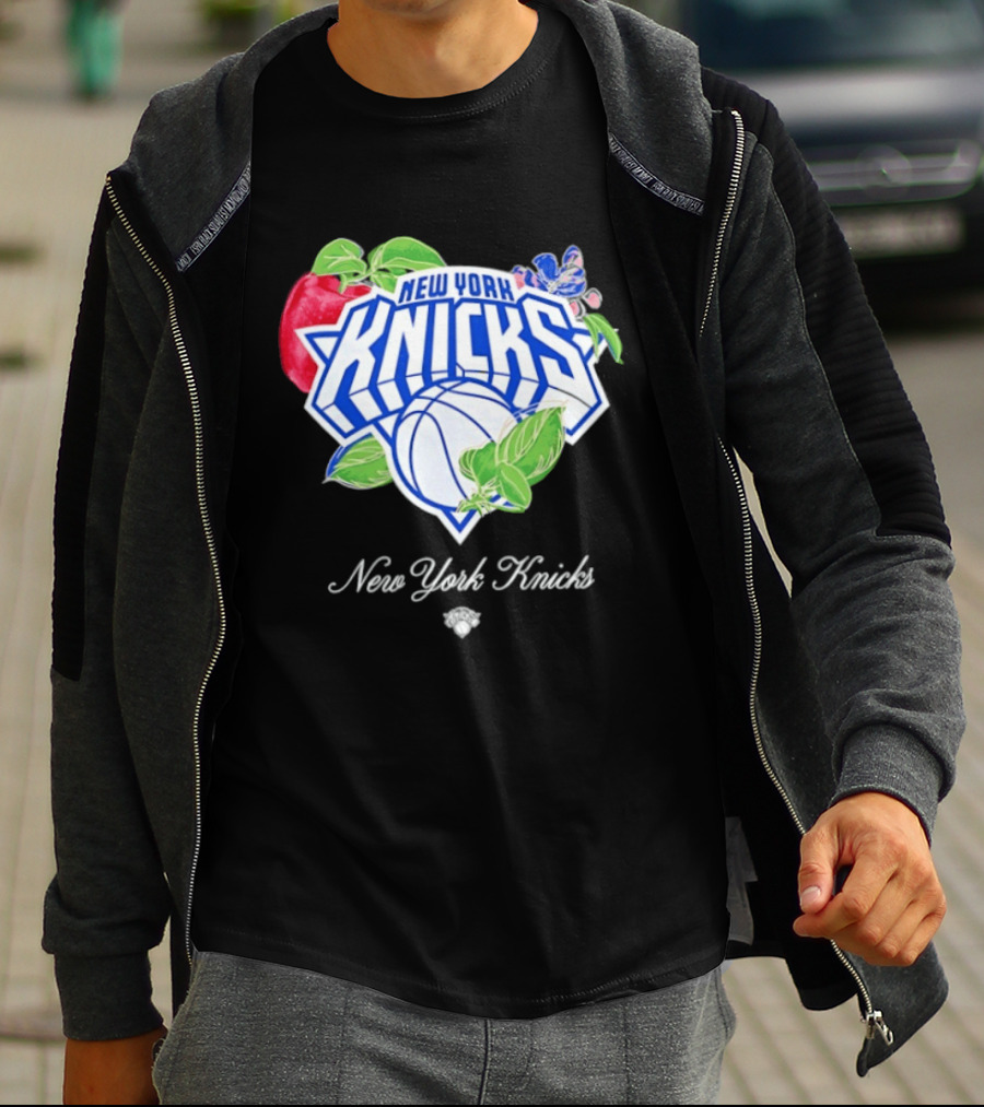 New York Knicks Lifestyle Capsule Floral Fruit Apple Basketball T-Shirt
