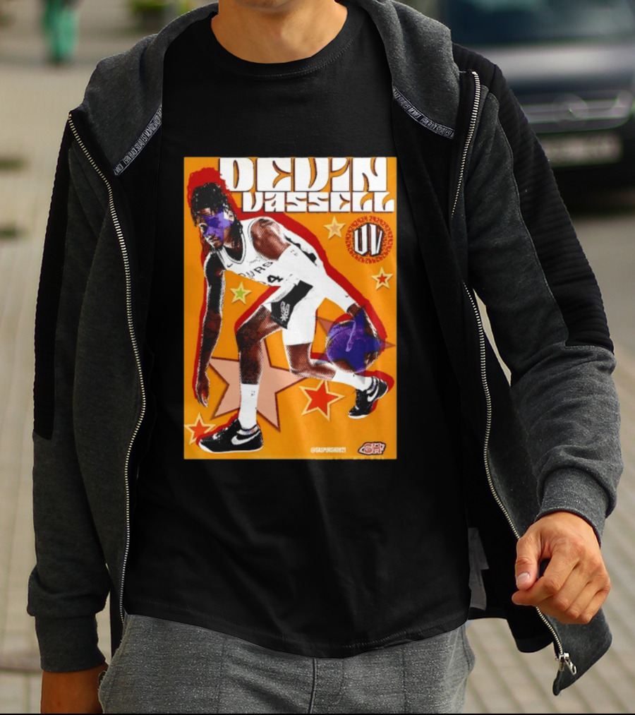 Devin Vassell San Antonio Spurs Basketball Star Orange T-Shirt