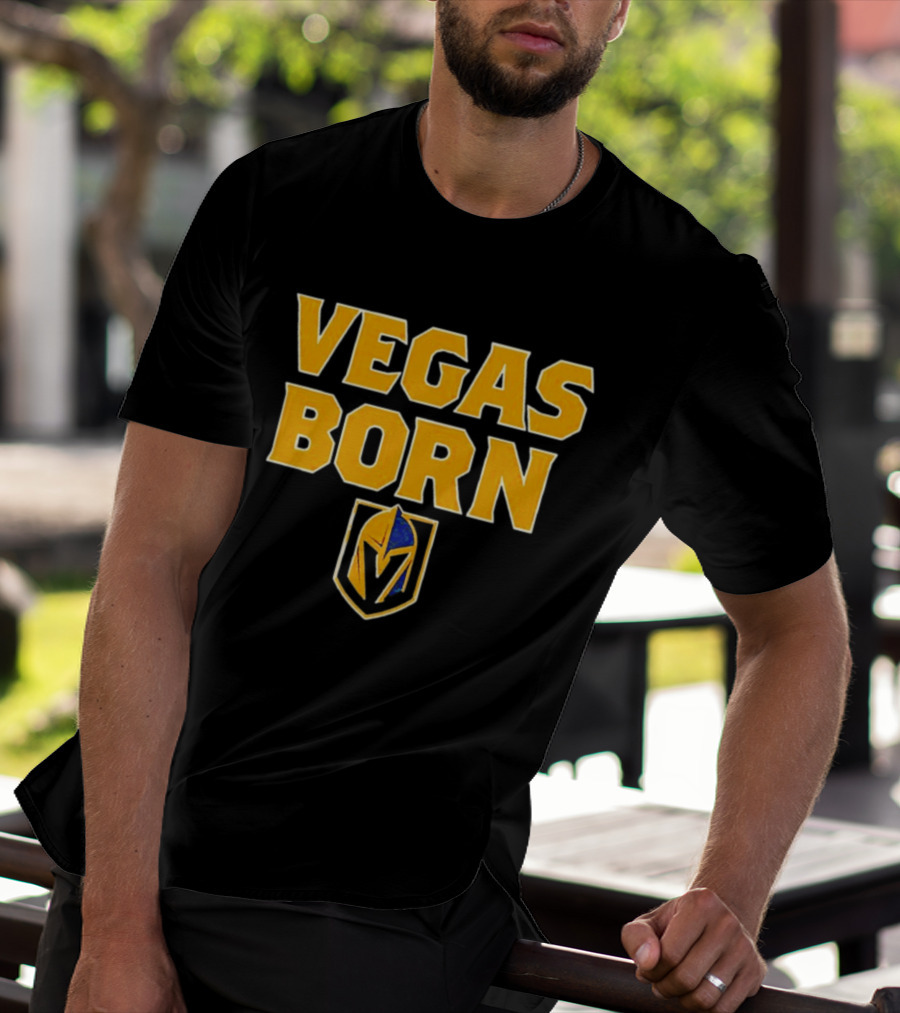 VEGAS BORN Logo Icon Golden Knights T-Shirt