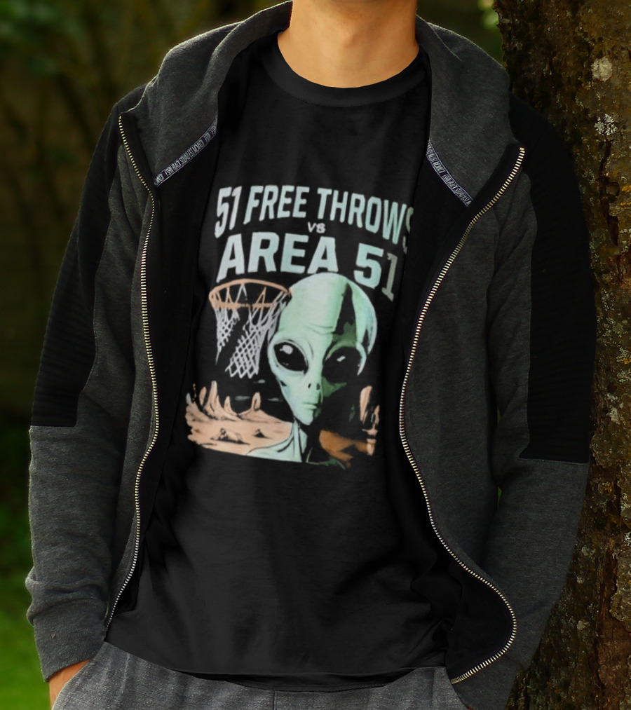 Victor Wembanyama 51 Free Throws Vs Area 51 Alien Basketball T-Shirt