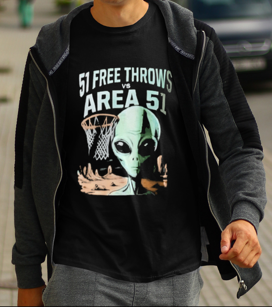 Victor Wembanyama 51 Free Throws Vs Area 51 Alien Basketball T-Shirt