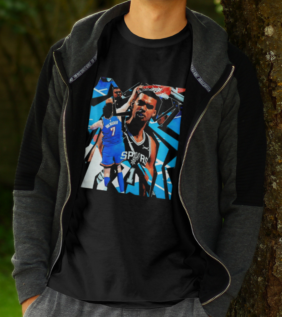 San Antonio Spurs Wembanyama Dunk Showdown With Holmgren T-Shirt