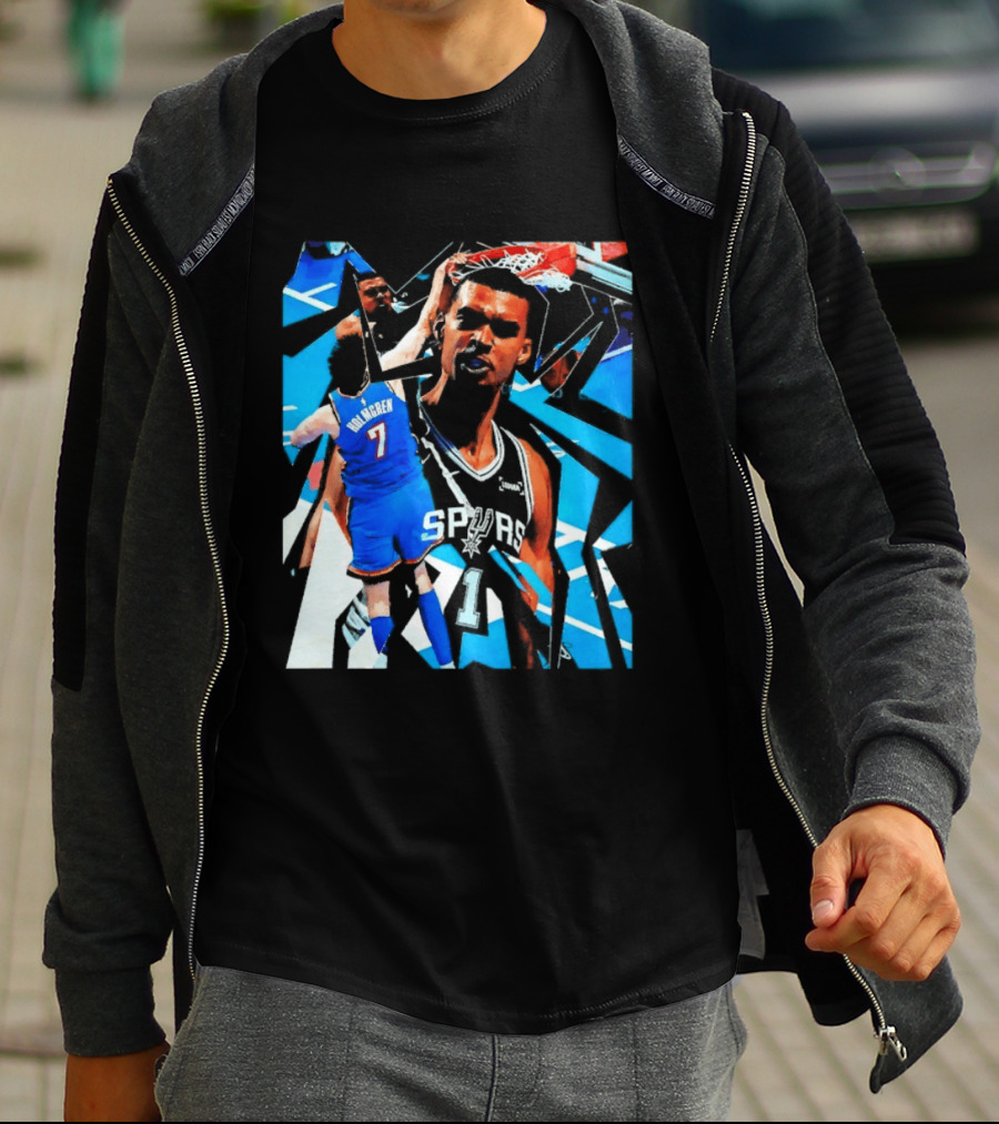 San Antonio Spurs Wembanyama Dunk Showdown With Holmgren T-Shirt