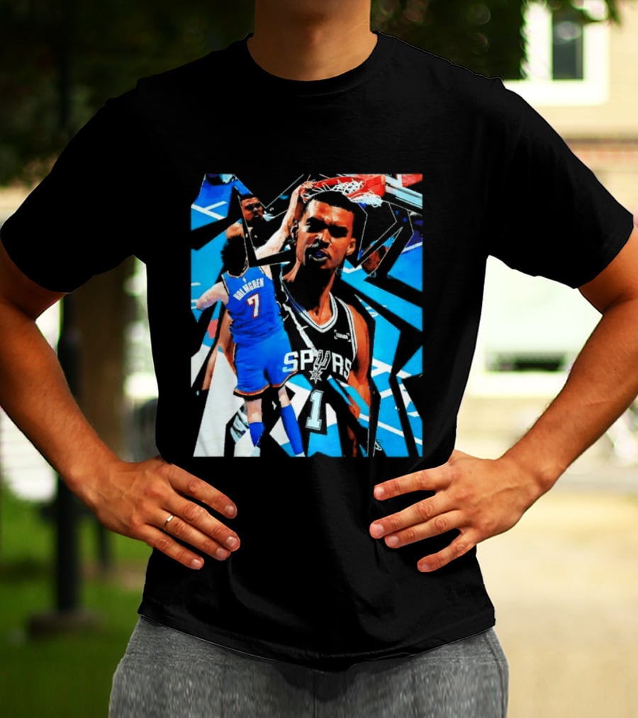 San Antonio Spurs Wembanyama Dunk Showdown With Holmgren T-Shirt