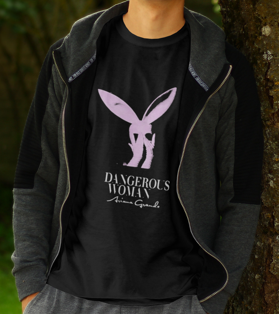 Ariana Grande Dangerous Woman Pink Bunny Ears T-Shirt