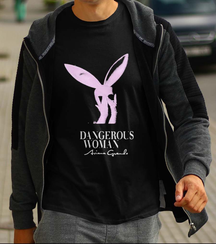 Ariana Grande Dangerous Woman Pink Bunny Ears T-Shirt