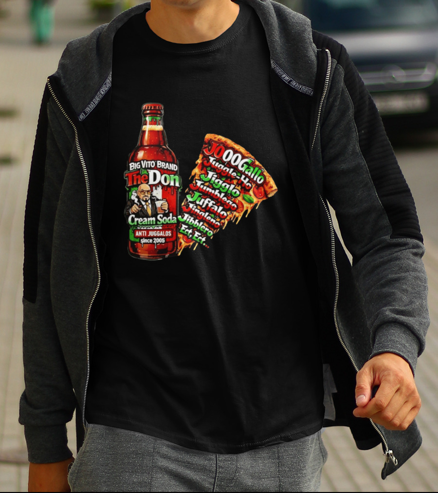 Big Vito Brand The Don Cream Soda Anti Juggalos Juggle Ho Jiggle Ho Pizza Slice 2005 T-Shirt