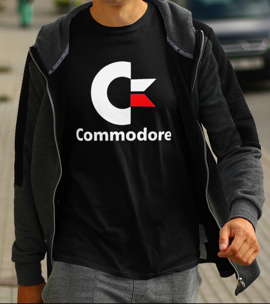 Commodore C Logo Red Accent Retro Computer Brand T-Shirt
