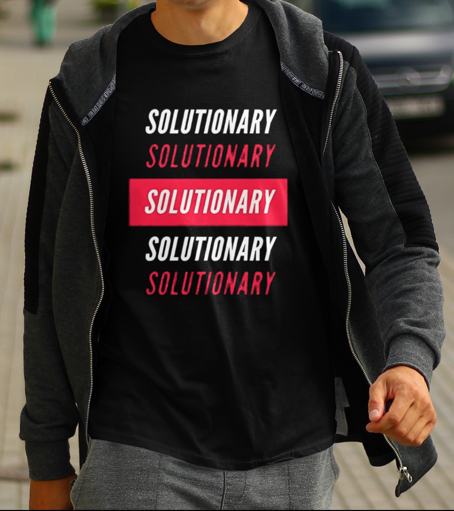 SOLUTIONARY Bold Text Print T-Shirt