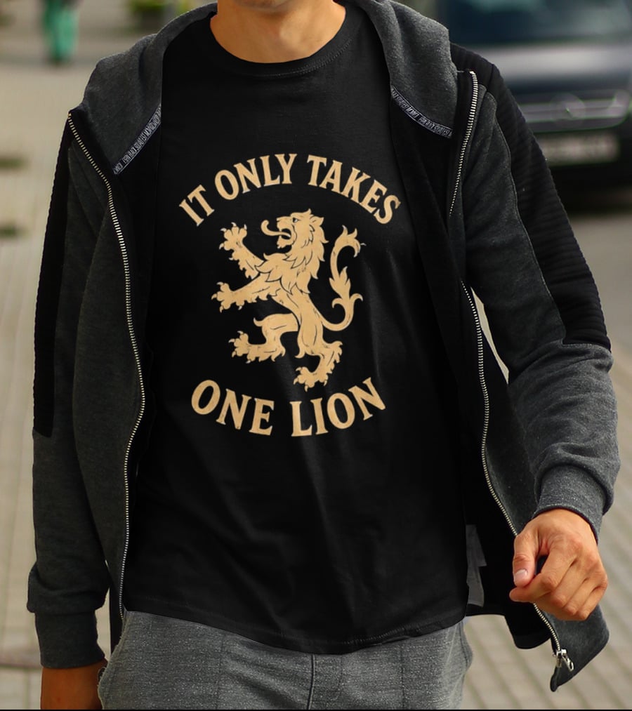 It Only Takes One Lion Vintage Distressed T-Shirt