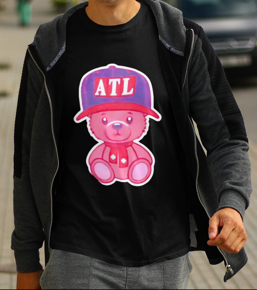ATL Cap Teddy Bear Atlanta Braves Baseball Scarf T-Shirt