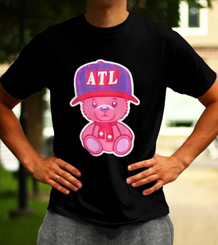 ATL Cap Teddy Bear Atlanta Braves Baseball Scarf T-Shirt