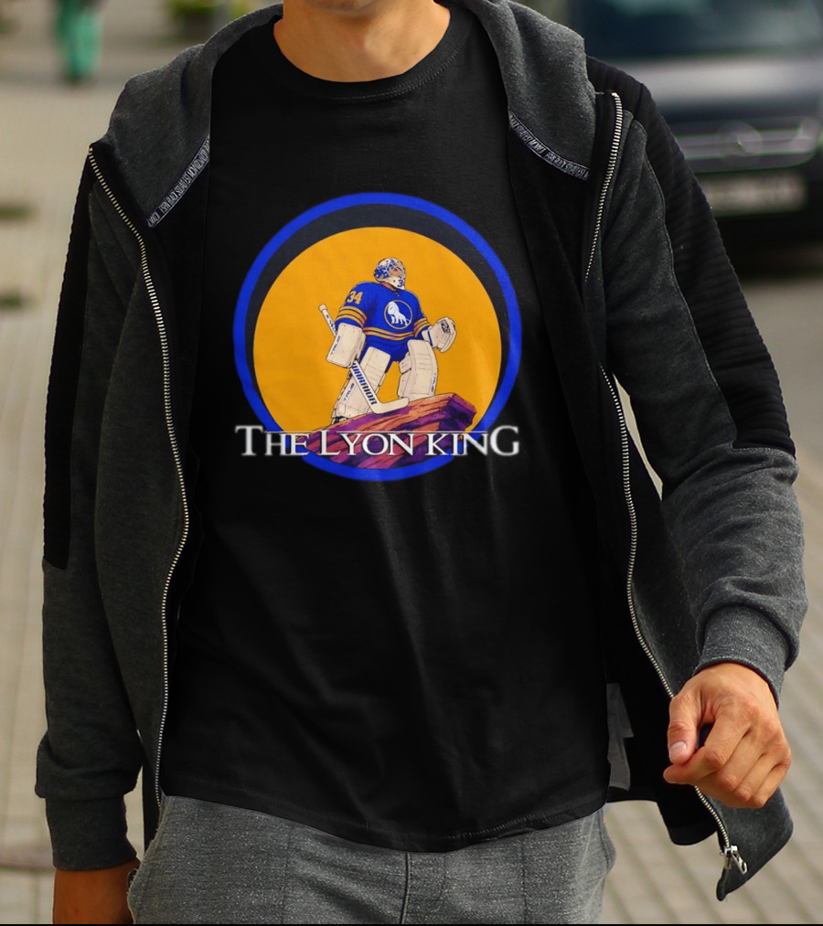 The Lyon King Buffalo Sabres Hockey Goalie 34 Lion Keeper T-Shirt