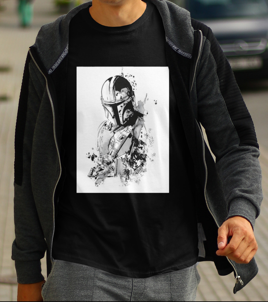Star Wars The Mandalorian Din Djarin Bounty Hunter Beskar Armor Series T-Shirt