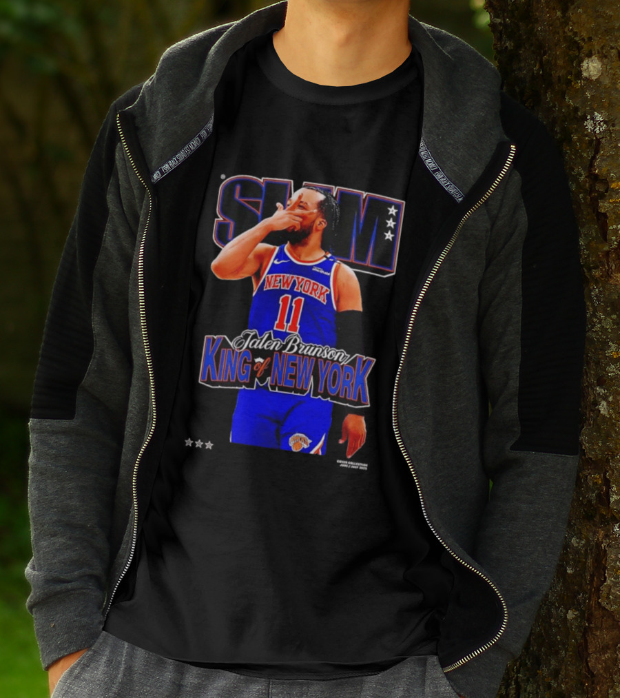 Jalen Brunson King Of New York Knicks NBA SLAM T-Shirt