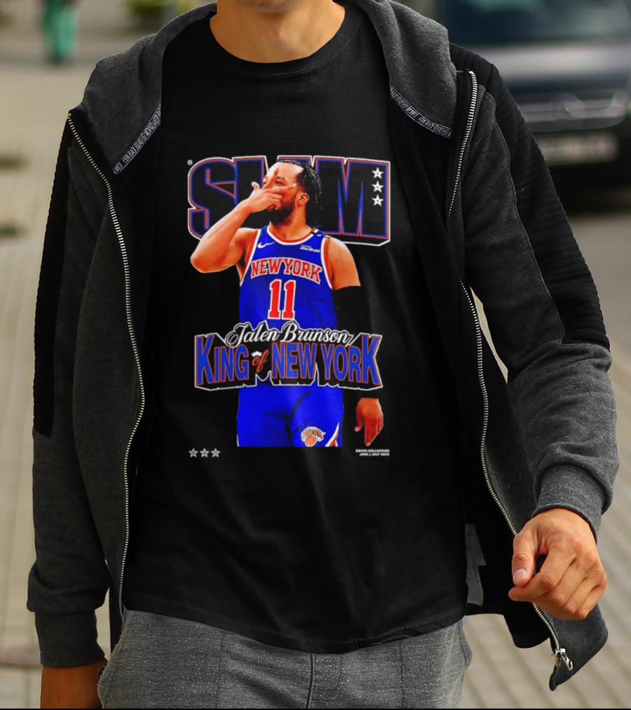 Jalen Brunson King Of New York Knicks NBA SLAM T-Shirt