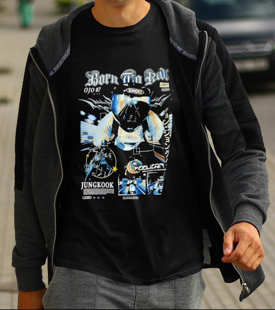 Born To Ride Jungkook Shoei Helmet Hooligan Motorcycle Biker 010 T-Shirt